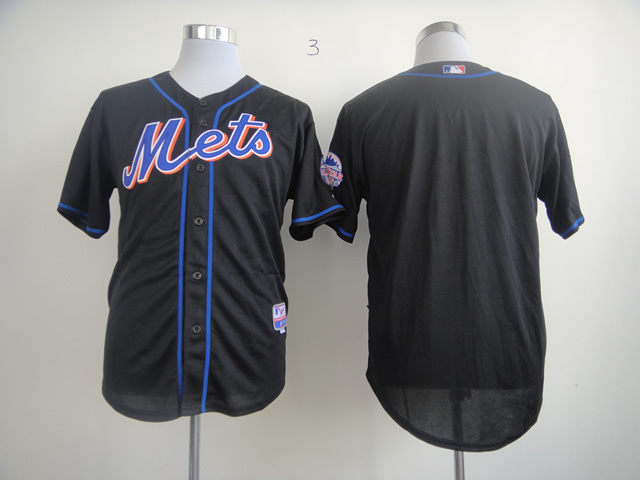 Men New York Mets Blank Black MLB Jerseys->->MLB Jersey